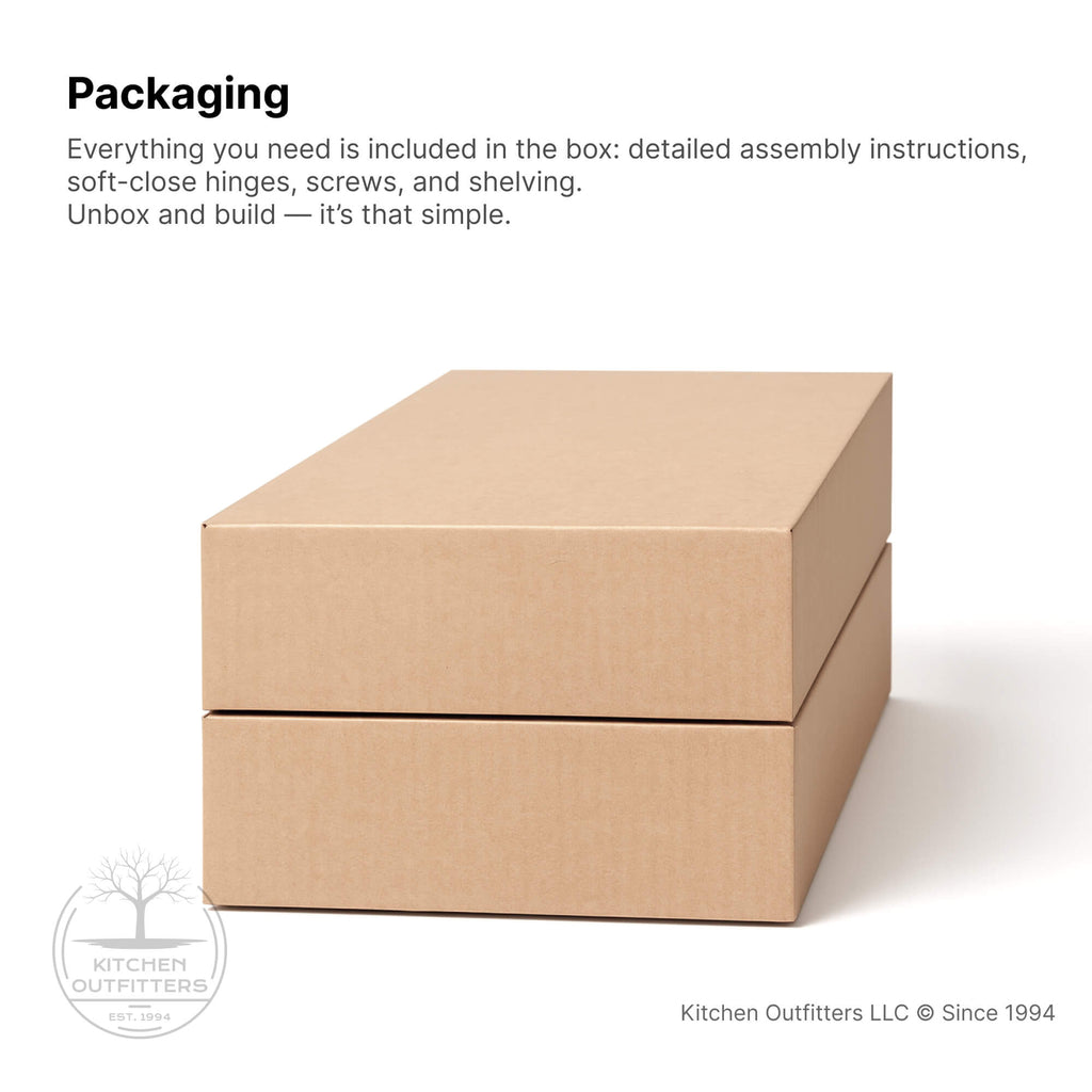 Securely packaged RTA cabinet box ready for shipping