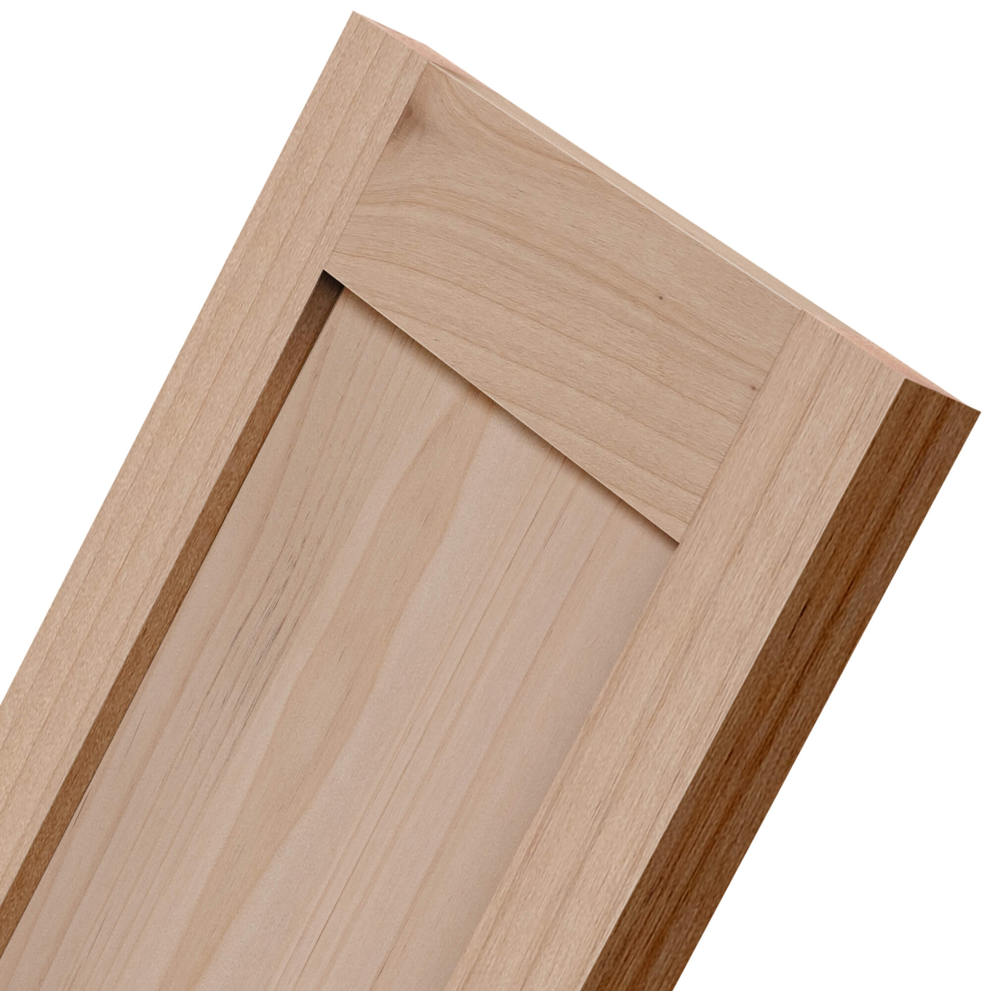 Alder wood cabinet door close-up zoomed view – fine alder grain texture for custom cabinets