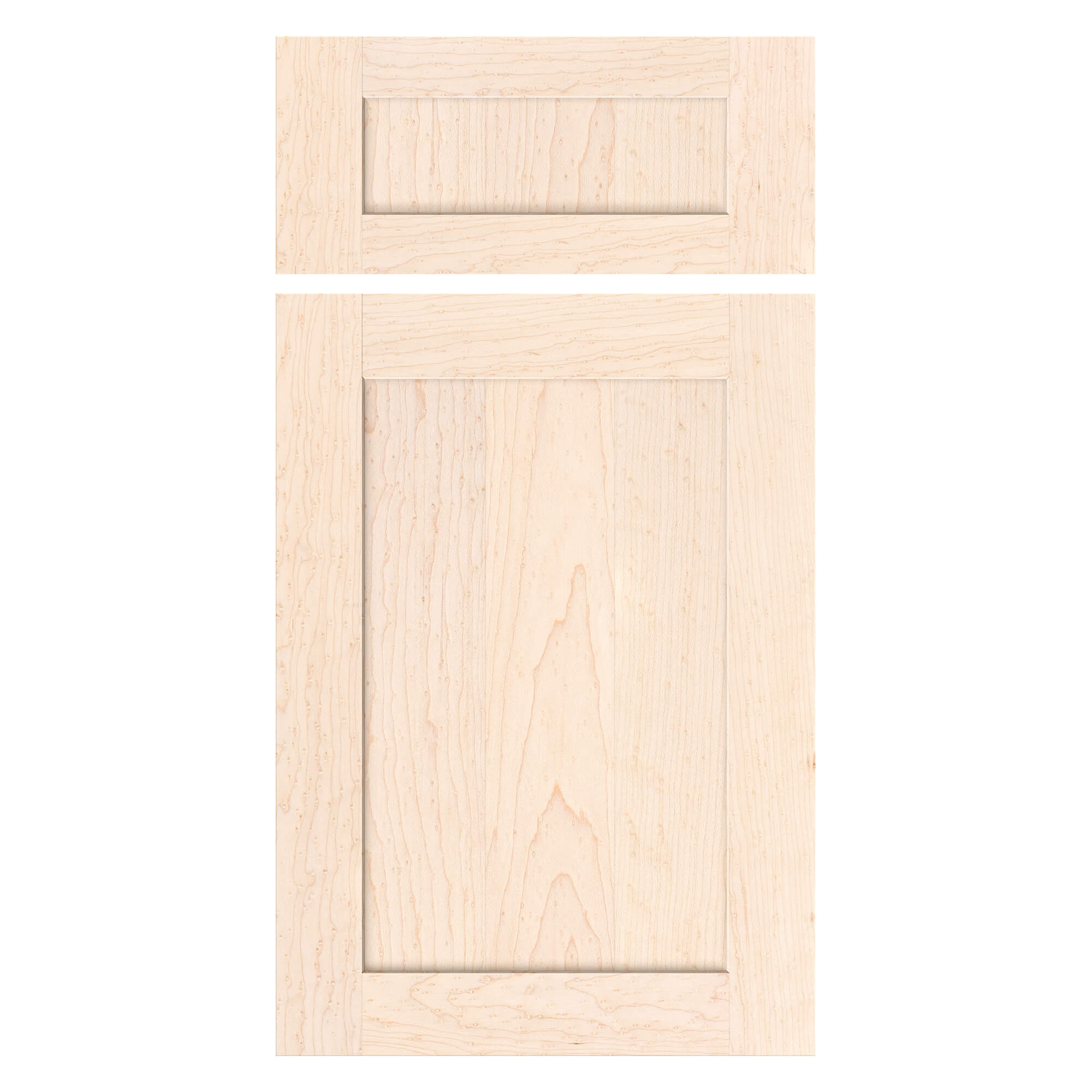 Birdseye Maple wood cabinet door front view – solid maple replacement cabinet door for kitchens and bathrooms