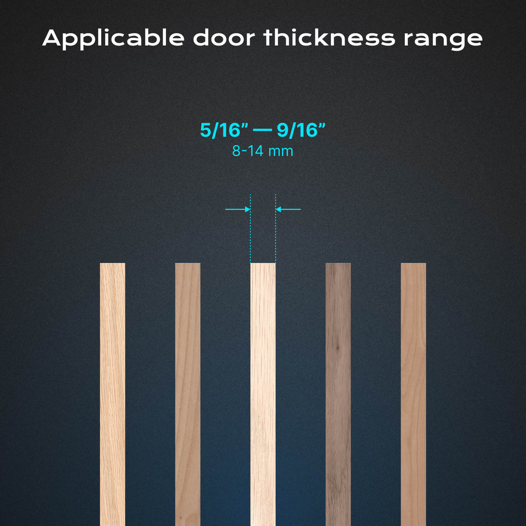 Door thickness compatibility for Blum thin door hinges — fits 5/16″ to 9/16″ (8–14 mm) thin cabinet doors.
