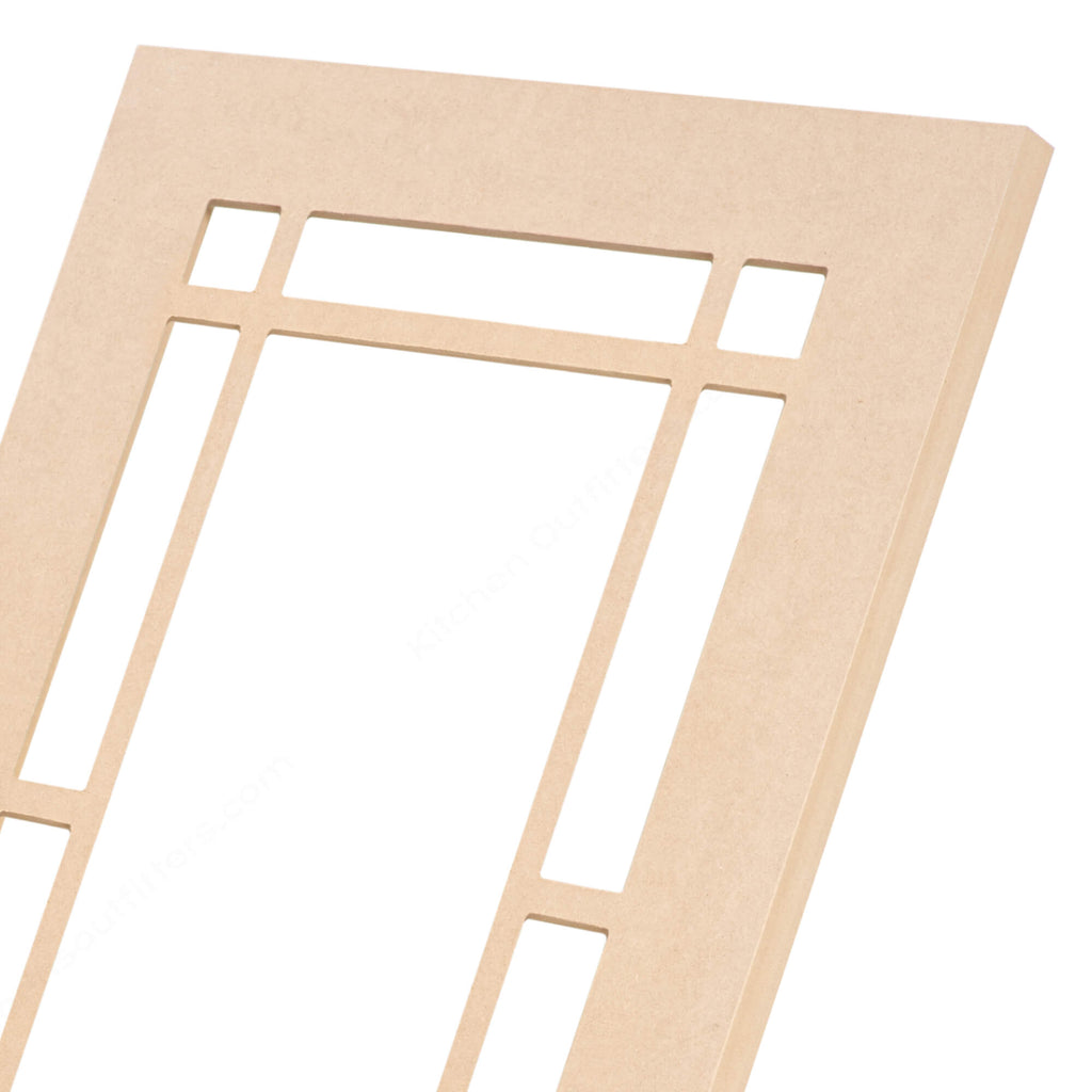 Fairfield mullion MDF glass-ready cabinet door frame close-up, classic grid design