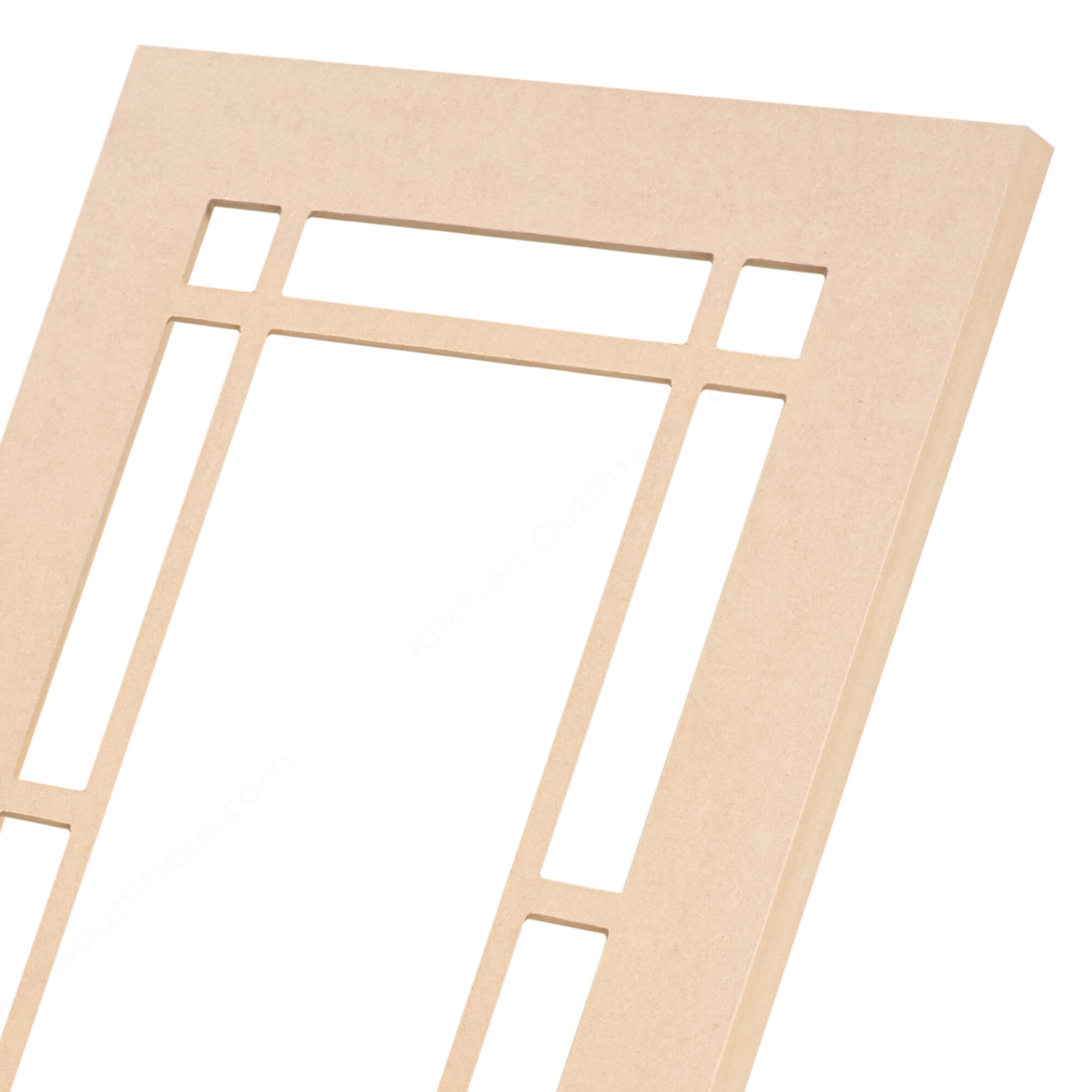 Fairfield mullion MDF glass-ready cabinet door frame close-up, classic grid design