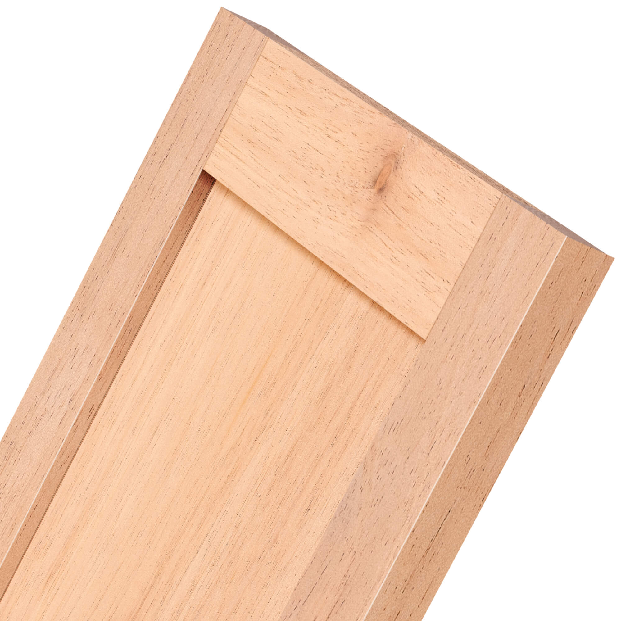 Hickory wood cabinet door zoomed close-up view – bold grain texture for farmhouse cabinetry