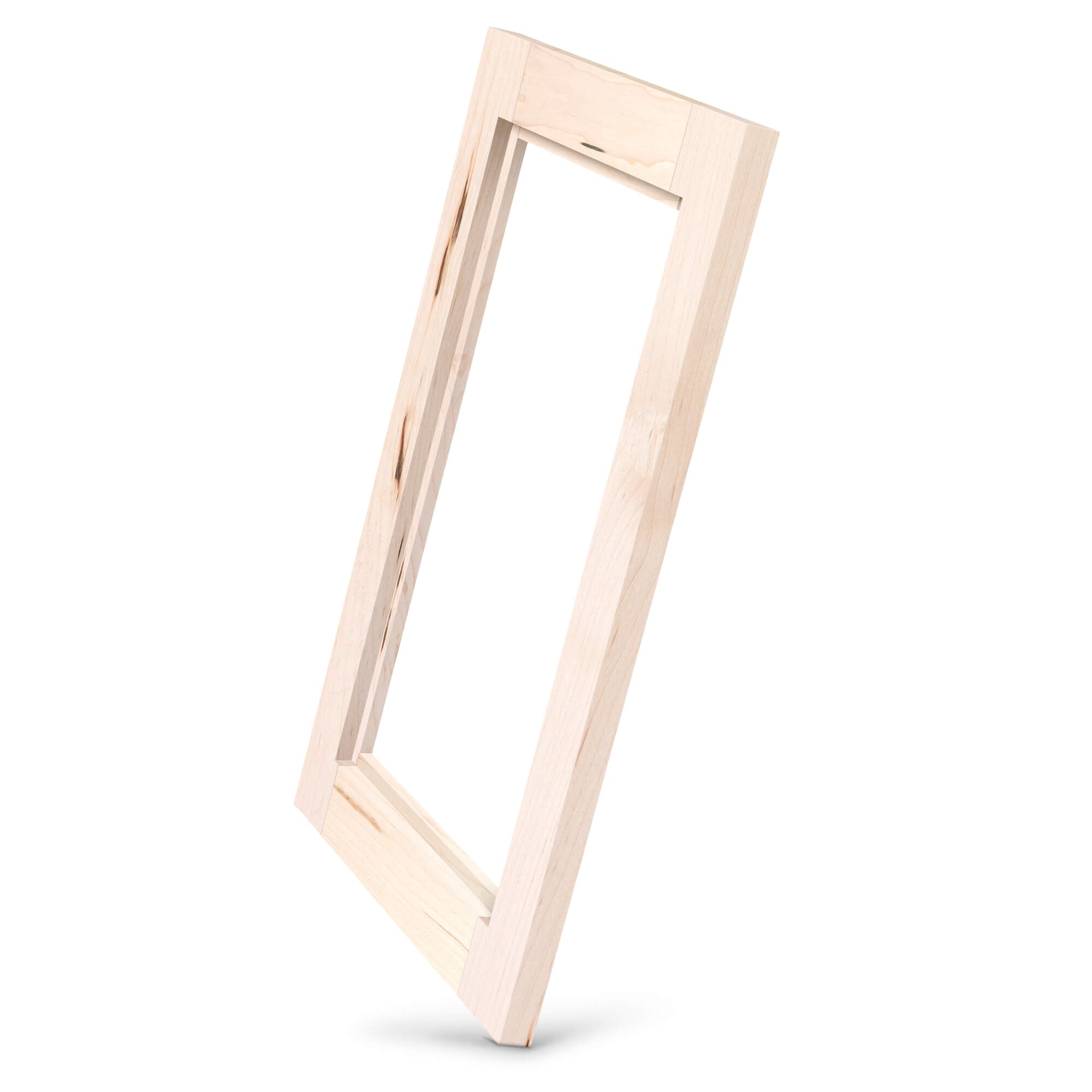 Maple paint grade glass cabinet door side view – maple wood frame for painted glass cabinets