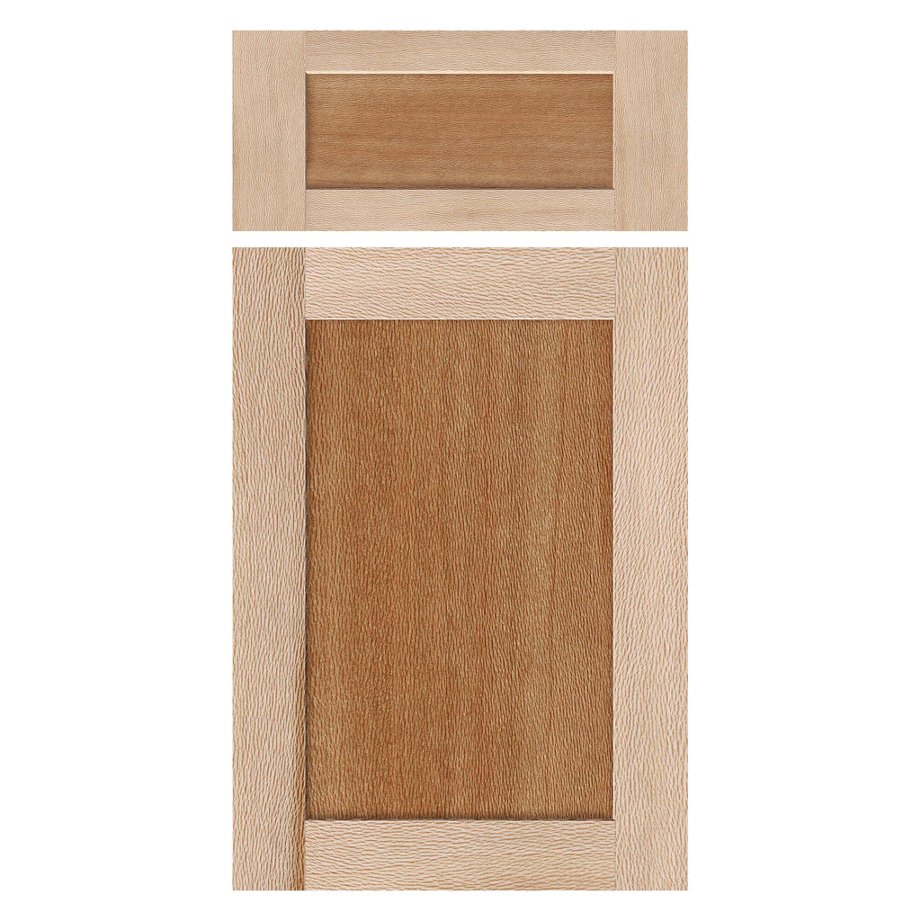 Sycamore shaker cabinet door and drawer front straight view solid wood natural finish