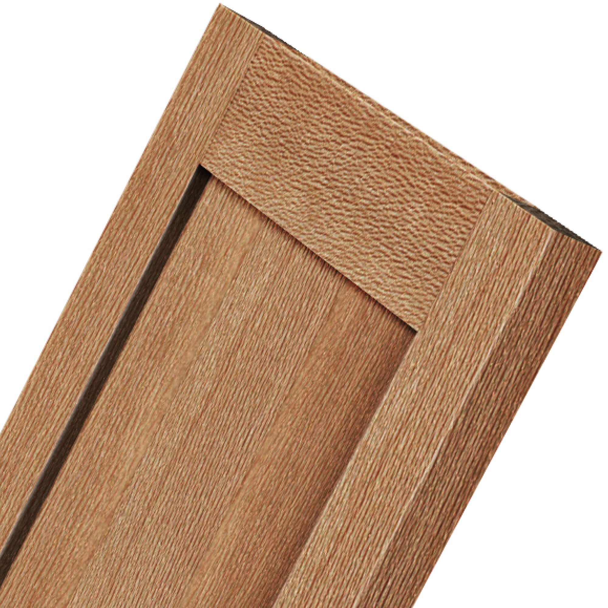 Sycamore shaker cabinet door corner close-up natural wood grain and frame detail