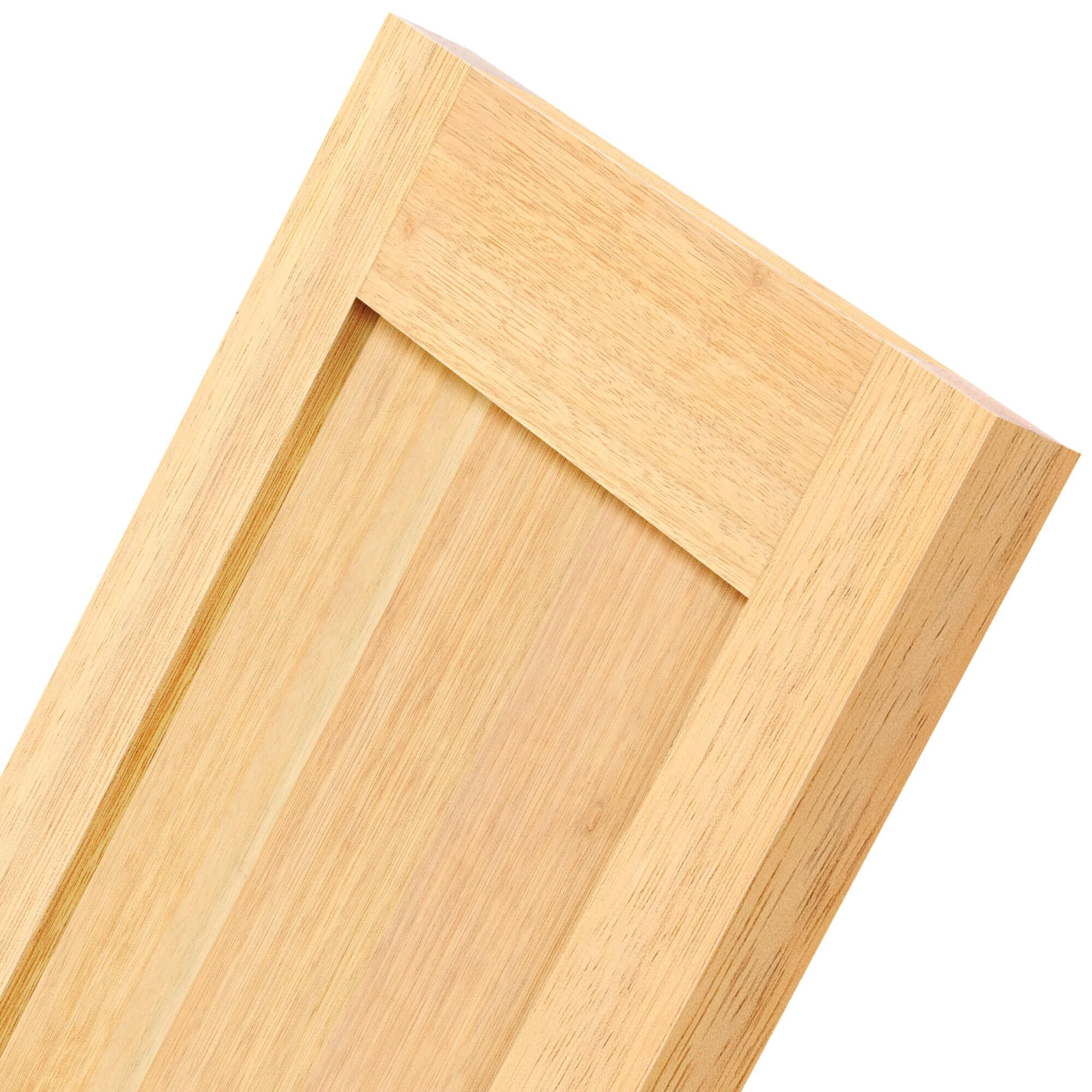 Teak Shaker Cabinet Door — close-up of corner joint and grain; recessed panel profile detail