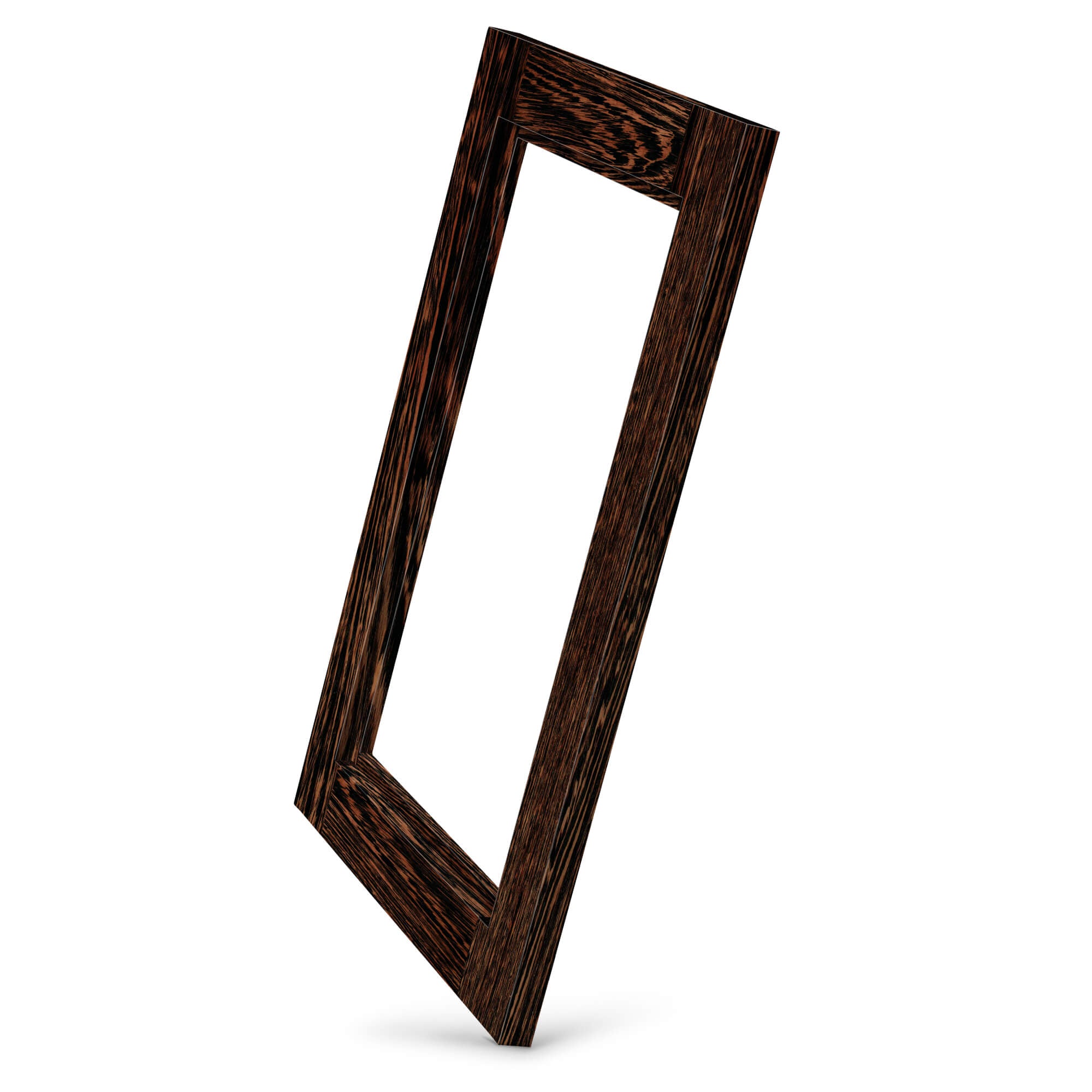 Wenge shaker glass ready cabinet door frame with dark exotic wood grain and modern profile